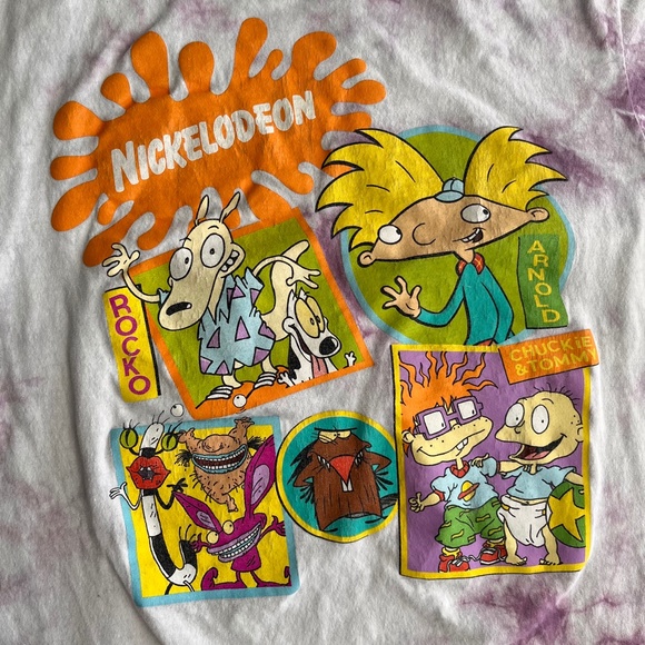 Tie Dye Nickelodeon Vintage Shows Tee Shirt - Picture 5 of 11